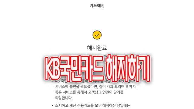 국민카드 앱으로 간단해지하기