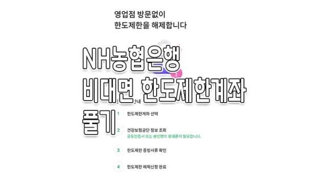 NH농협은행 한도제한계좌 풀기 해제 및 확인하는 방법