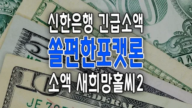 신한은행 쏠편한 포켓론 비상금대출 무직자 주부 소액 신용