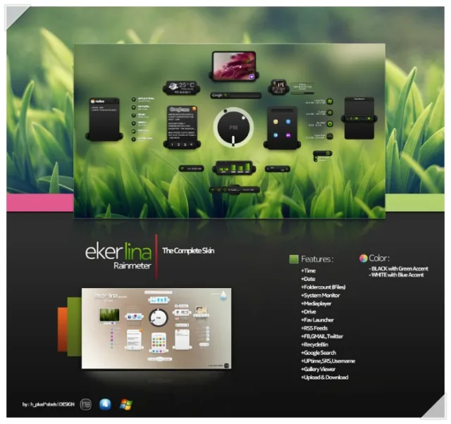 Rainmeter – Eker lina 레인미터 스킨