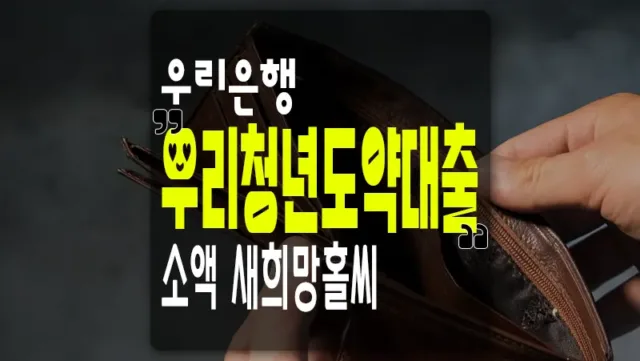 우리은행 소액대출 새희망홀씨2 청년도약 신용대출