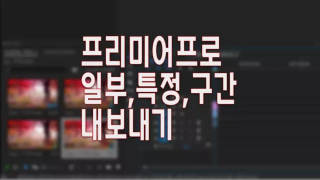 프리미어프로 일부 특정 구간 내보내기 GIF